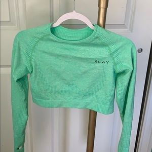 Mint green seamless long sleeve